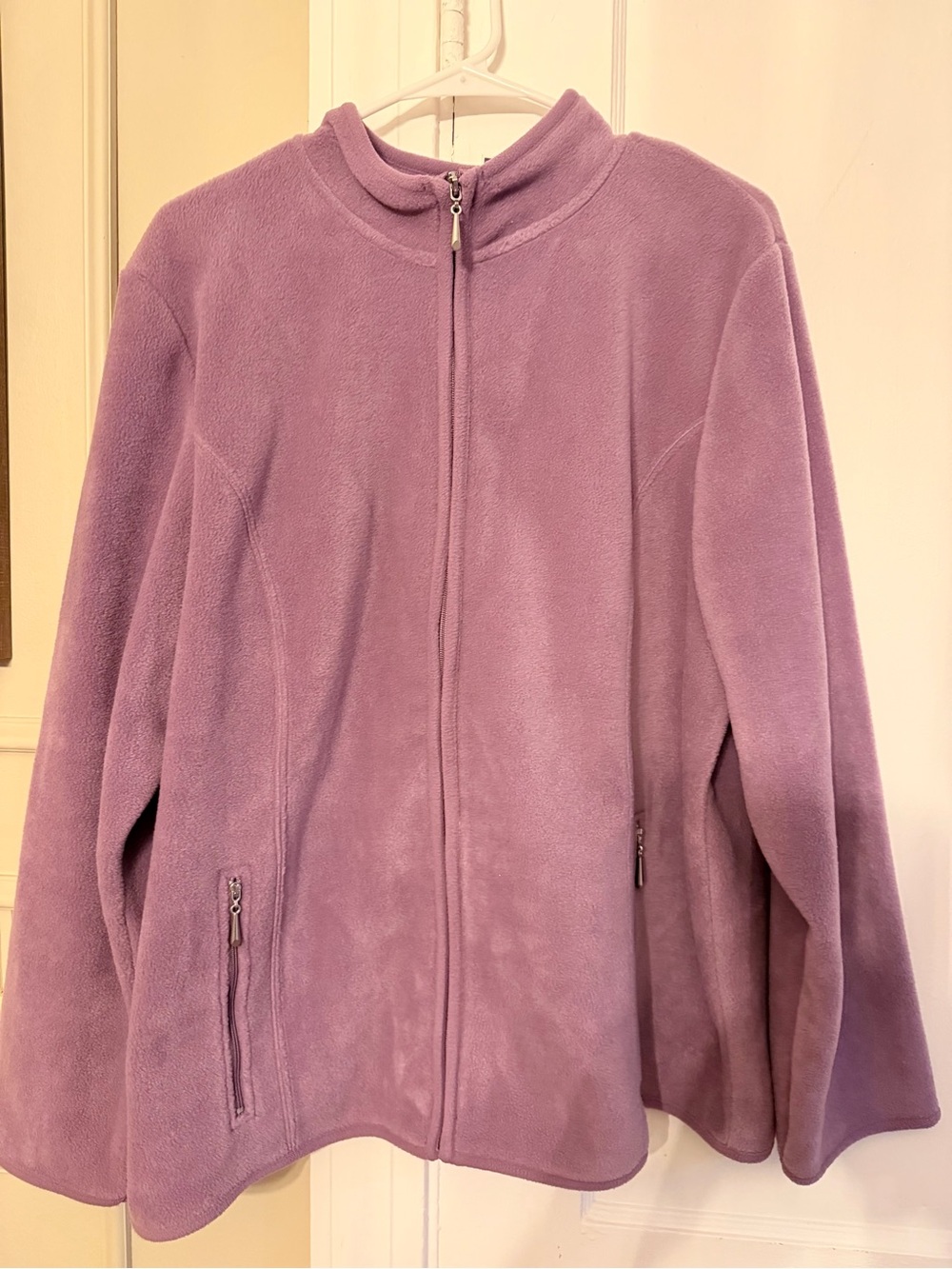 Karen Scott Plum Color Full-Zip Fleece Jacket